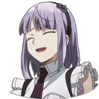 😄 anime, girl, smiling, cartoon, character whatsapp sticker