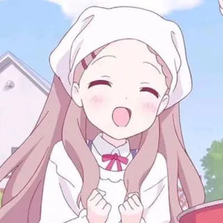 🤍 Anime, Ragazza, Carino, Felice, Cartone animato telegram sticker