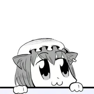 🤨 Anime, Manga, Lindo, Kawaii, Asomando, Chica anime, Dibujos animados whatsapp sticker