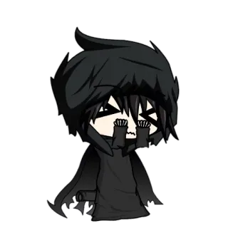 😭 Anime, Manga, Gelap, Gothic, Emo, Karakter, Hoodie, Malaikat Maut telegram sticker