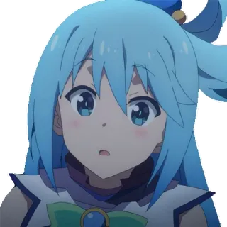 😕 Aqua Konosuba Anime, Kartun, Aqua, Konosuba, Karakter, Stiker telegram sticker