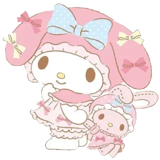 🌸 My Melody 마이멜로디, 산리오, 귀여운, kawaii, 토끼, 핑크, 캐릭터 whatsapp sticker