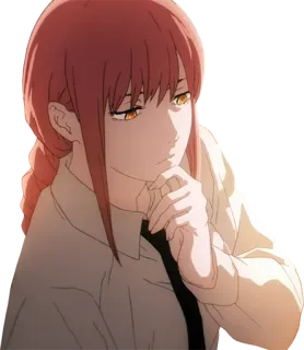 🙂 Makima Chainsaw Man anime, girl, woman, character, redhead, Makima, Chainsaw Man telegram sticker