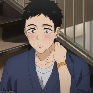 🎎 Anime, Rougir, Embarrassé, Personnage, Mâle telegram sticker
