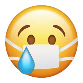 😥 Emoji, Wajah, Masker, Sakit, Covid, Pandemi, Kesehatan, Khawatir whatsapp sticker