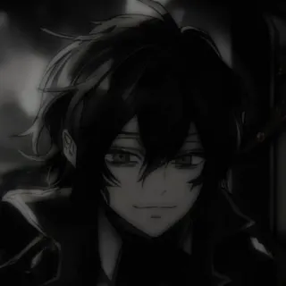 🖤 Anime, Manga, Postać, Portret, Ilustracja, Mroczny, Męski telegram sticker
