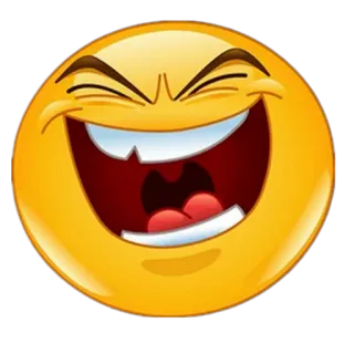 😆 emoji, laughing, smiley face, cartoon, happy, funny telegram sticker