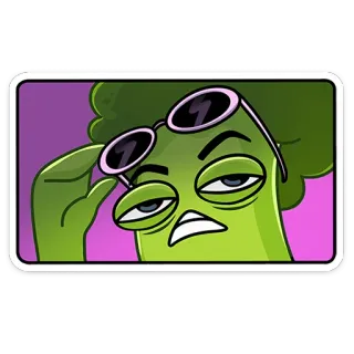 😎 브로콜리, 야채, 만화, 선글라스, 웃긴, 음식 telegram sticker