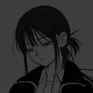 🖤 Аниме, Манга, Девушка, Мультфильм, Портрет, Иллюстрация telegram sticker