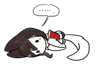 😞 ...... cartoon, anime, character, speech bubble telegram sticker