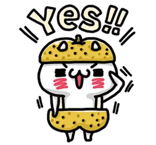 💞 YES!! Hoạt hình, Dễ thương, Có, Cảm thán, Vui vẻ, Lễ kỷ niệm telegram sticker