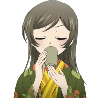 😌 Nanami Momozono Kamisama Kiss Anime, Ragazza, Tè, Bere, Kimono telegram sticker