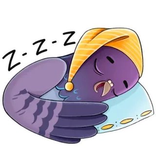 😴 Zzz pigeon, sleeping, zzz, bird, cartoon, cute, sleep telegram sticker