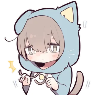 😕 アニメ, 猫, 可愛い, 男の子, ステッカー telegram sticker