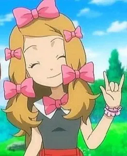 🤟 Serena Pokemon серена, покемон, аниме, персонаж, банты whatsapp sticker