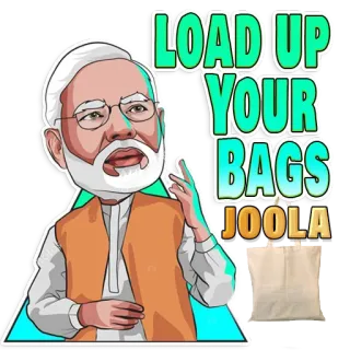 😳 LOAD UP YOUR BAGS
JOOLA figura política, Modi, bolsas, Índia, político telegram sticker