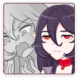 👿 anime, sticker, expression, female, girl, annoyed, manga telegram sticker