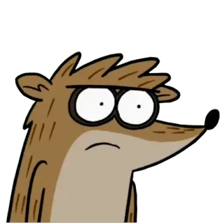 😠 Rigby Regular Show Cartone animato, Animale, Procione, Animazione, Rigby telegram sticker