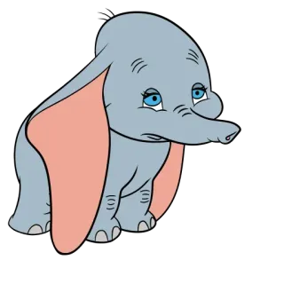 😢 Dumbo elephant, disney, cartoon, animal telegram sticker