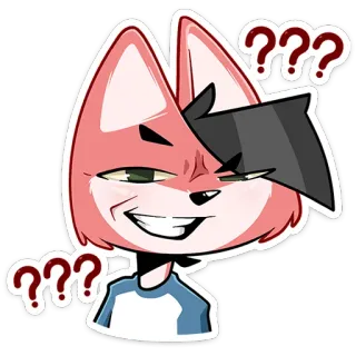 ❓ ??? raposa, pergunta, confuso, incerto, desenho animado, sorriso irônico telegram sticker