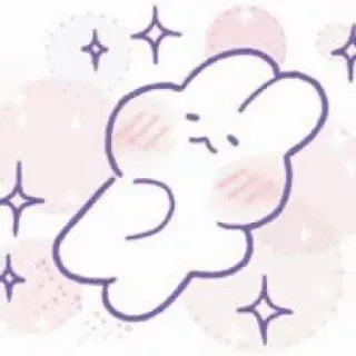 💗 kelinci, imut, berkilau, awan, kawaii telegram sticker