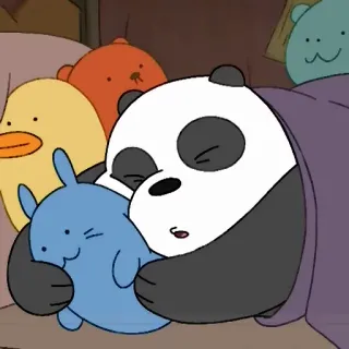 🙈 Panda We Bare Bears мультфильм, панда, медведь, спящий, милый, Мы обычные медведи, анимация, обниматься whatsapp sticker