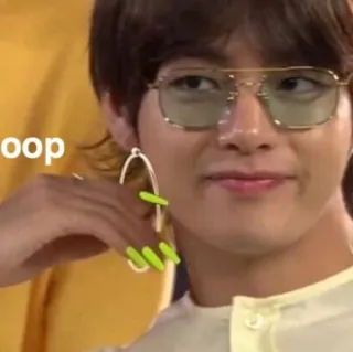 🤗 oop K-pop, man, sunglasses, celebrity, funny, meme telegram sticker