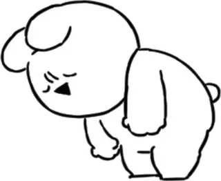 🙇‍♀ triste, cartone animato, bianco, carino, animale, cane telegram sticker