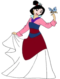 🦋 Mulan disney, putri, kupu-kupu, cina, animasi, kartun telegram sticker