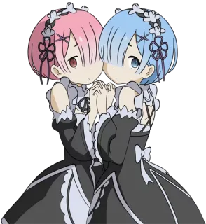 👭 Rem and Ram anime, cute, characters, maid, twins, rem, ram telegram sticker