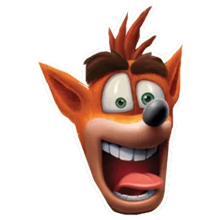 😄 Crash Bandicoot Crash Bandicoot, video game character, marsupial, cartoon, classic game whatsapp sticker