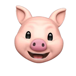 🐷 свинья, животное, эмодзи, лицо, счастливый, мультфильм telegram sticker
