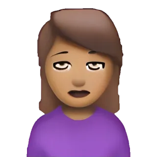 🥑 emoji, donna, espressione, deluso, faccia telegram sticker