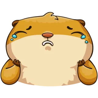 😭 仓鼠, 伤心, 哭泣, 可爱, 动物, 表情符号, 贴纸 whatsapp sticker