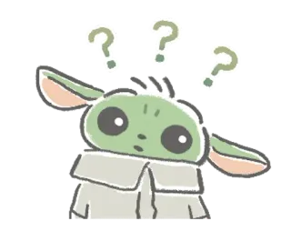 😳 Baby Yoda The Mandalorian yoda, mandalorian, star wars, domanda, confuso telegram sticker