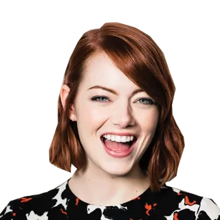 😃 Emma Stone 여배우, 유명인, 인물 사진, 여자, 빨간 머리, 미소 telegram sticker