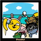 ✨ @susuinut Cartoon, Strand, Figuren, Selfie, Süß whatsapp sticker