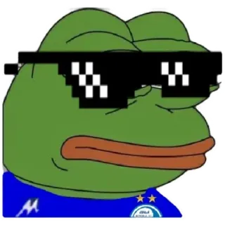 💙 Pepe the Frog Pepe, katak, meme, kacamata hitam, meme internet whatsapp sticker