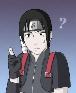 🍥 Sai Naruto Аниме, Ниндзя, Вопрос, В замешательстве, Сай telegram sticker
