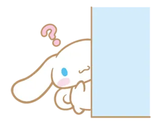 👀 cartoon, anime, question mark, cinnamonroll, curious, peeking telegram sticker