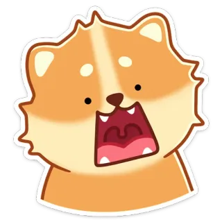 😲 chien, chiot, dessin animé, mignon, animal, animal de compagnie, autocollant telegram sticker