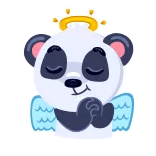 😇 ангел, панда, нимб, милый, крылья, мультфильм whatsapp sticker