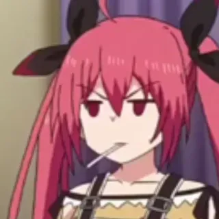 😑 anime, cartoon, character, illustration, girl telegram sticker