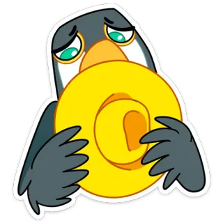 🥺 penguin, sad, crying, yellow, cartoon, bird telegram sticker
