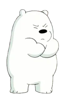 😣 Ice Bear We Bare Bears Urso Polar, We Bare Bears, desenho animado, urso telegram sticker