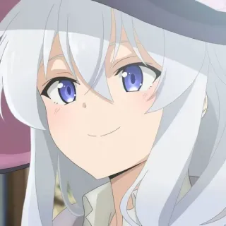 💜 애니메이션, 캐릭터, 소녀, 흰 머리, 귀여운, 인물 사진 telegram sticker
