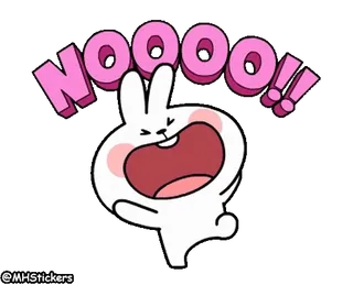 😫 NOOOO!! 토끼, 아니, 비명, 만화, 귀여운, 외침 telegram sticker