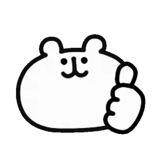 💨 kreskówka, miś, słodki, kciuk w górę, akceptacja telegram sticker