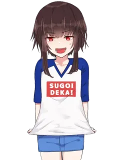 😒 SUGOI DEKAI! Anime, Mädchen, Ausdruck, Süß, Manga whatsapp sticker
