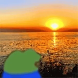 🌅 pepe, katak, matahari terbenam, meme, meme internet, katak kartun whatsapp sticker